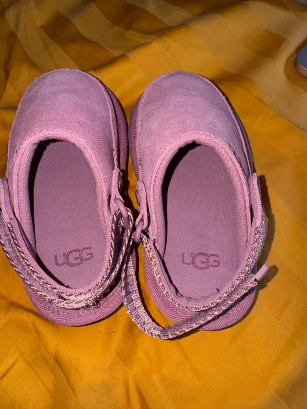 UGG Kids Pink Suede Moccasin Slip-Ons